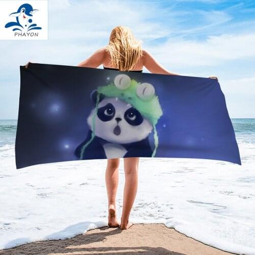 PHAYON Beach Towel Cute Panda Quick-dry Microfiber Bath Towels Beach Cushion 150*75cm Bath Towel Yoga Mat Sand Free Beach Towel