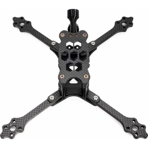 TransTEC Laser HD DJI FPV Racing Frame, Wheelbase 220mm, 7075 Aluminum Alloy, Stretch Design, Titanium Color, Camera Holder