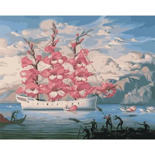 Swine Hello Animal Painting By Numbers Landscape Set Acrylic Paint Diy Kits For Adults Picture Drawing Canvas Coloring By Number