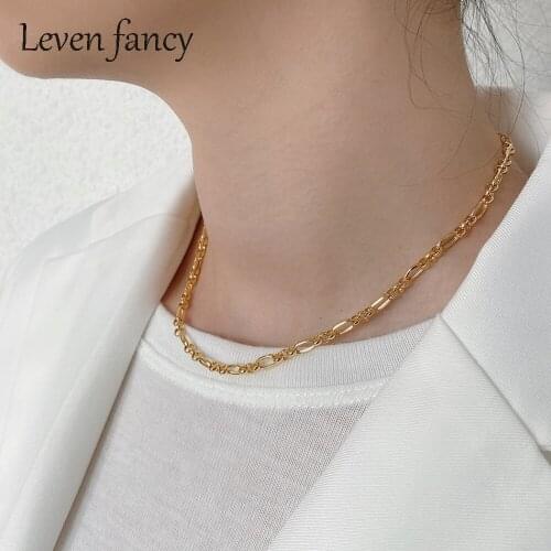 S925 Punk Style Necklace Costume Jewelry Rolo Link Chain Hip Hop Chain Choker Necklace Real 925 Sterling Silver Jewelry Gift