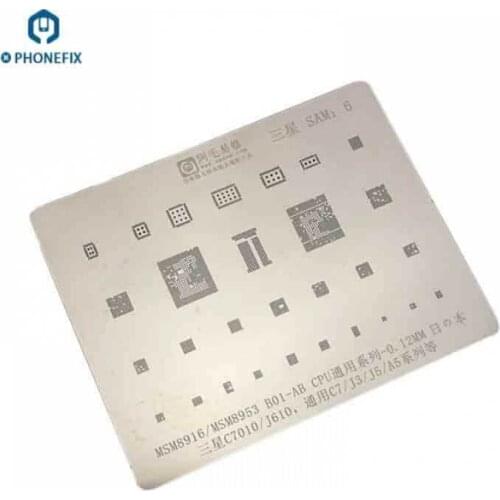 BGA Reballing Stencil Template For Samsung C7010 J610 CPU MSM8916 MSM8953 B01-AB C7 J3 J5 A5 Phone Repair Tool