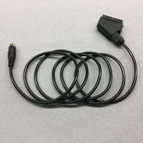 FZQWEG Black 1.8M/6FT Scart AV TV Video Cable Lead For Sega Saturn NTSC & PAL Version Game Accessory Cables