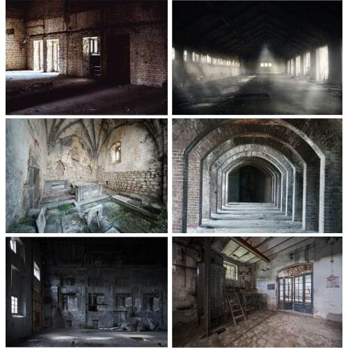 Vintage Shabby Interior Building Wall Photo Background Old Stairway Corridor Halloween Photography Studio Props 21101 ZZP-02