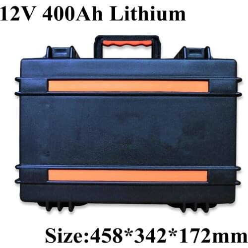 Waterproof 12V 400AH lithium ion battery 12v li ion with BMS for inverter caravan camping power supply light boat + 20A Charger