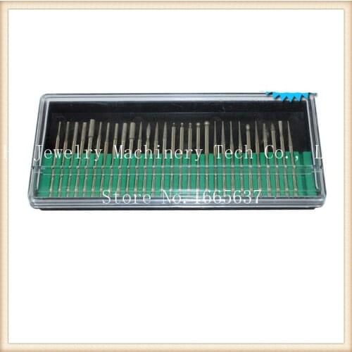 Jewellery making FREE SHIPPING 30 DIAMOND BURS SET 1/8 INCH SHANK MEDIUM GRIT LAPIDARY JEWELERS ROTARY BITS DREMEL