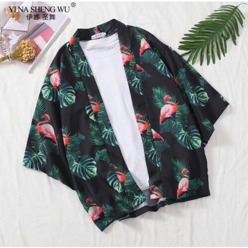 Japanese Anime T-Shirt Male Hip Hop Robes Gown Loose Kimono Yukata Men Women Harajuku Style Cardigan Graffiti Comic Coat Jackets