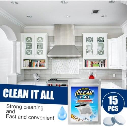 1Pc Clean It All Sheet For Kitchen Countertops Powerful Formula Kitchen Clean Effervescent Tablet Powerful Foaming Detergent