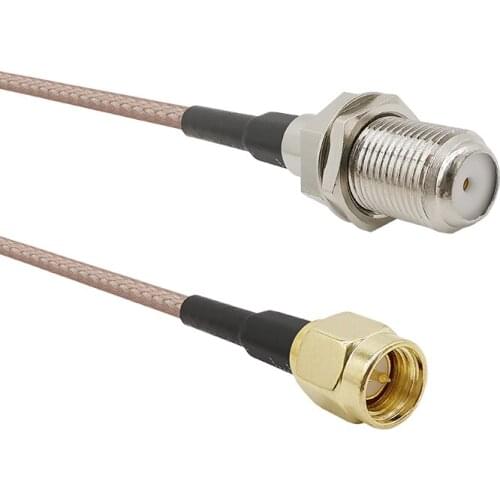 1Pcs SMA-F Extension Cord SMA Male Plug to F Female Jack Connector RG316 Coaxial Pigtail Cable 15cm