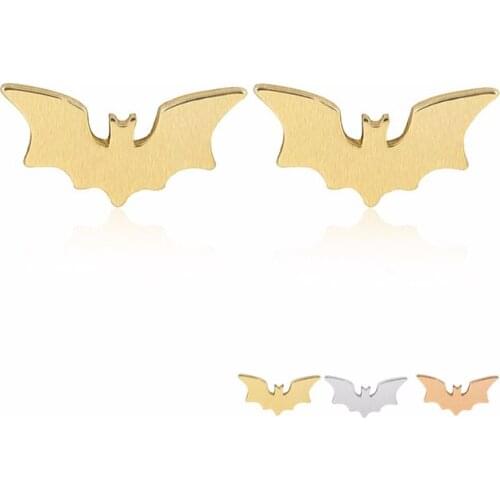 10Pairs New Spread Wing Bat Earring Copper Material Cute Bats Fashion Studs Earrings Accessories Jewelry Can Mix Color