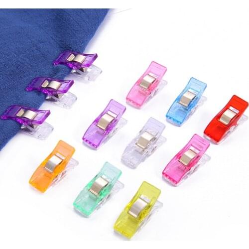10pcs 2.7×1×1.5cm Tape Bias Maker DIY Job Foot Case Supplies Multicolor Plastic Clip Hemming Sewing Tools Sewing Accessories