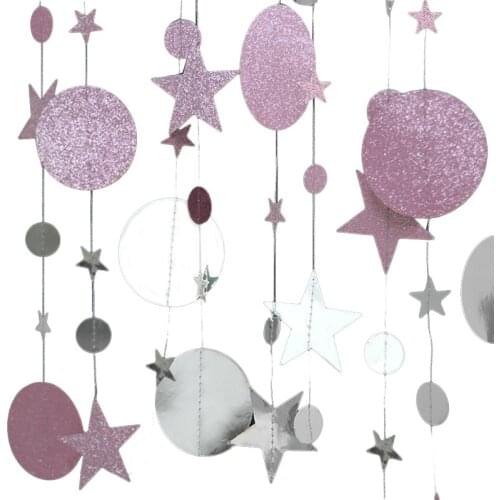 10pcs 4m Star Circle Dot Garland Decoration Hanging Bunting Wedding Ornaments
