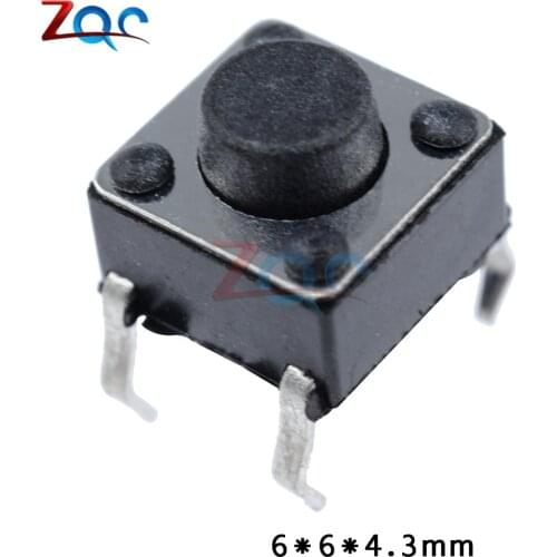 100PCS 6X6X4.3mm 6X6X5mm 6X6X6mm 6X6X7mm 6X6X8mm 6X6X9mm 6X6X10mm 6X6X13mm Touch Switch Push Button 4PIN DIP4