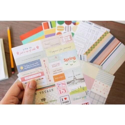 12sheets/LOT DIY Scrapbooking Vintage Paper Stickers Notebook Diary Photo Album Wedding Decoration Sticker Kawaii Stationery