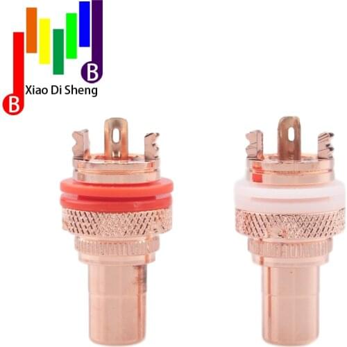 Hifi Jack RCA Adapter Copper Gold Plating Audio Connector Acoustic Terminal RCA Female Socket Chassis Plugs Speaker Connectors