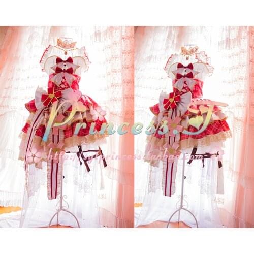 Anime Love live All Menber Aqours Valentines Awaken Lolita Dress Lovely Unifrom Cosplay Costume Women Halloween Free Shipping