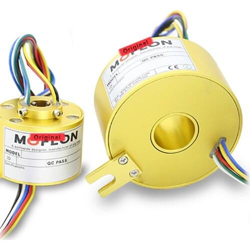 All-Metal Gold Plated Slip Ring Through Hole Rotating Conduction Current 2 4 6 12 Way Brush Collector Ring Connector