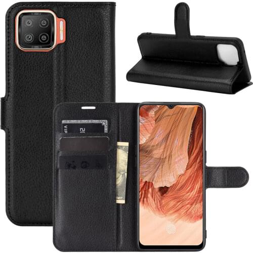 Book Style PU Leather Case Cover for OPPO F17 Flip Wallet Phone Bags Cases with Stand for OPPO A73 4G