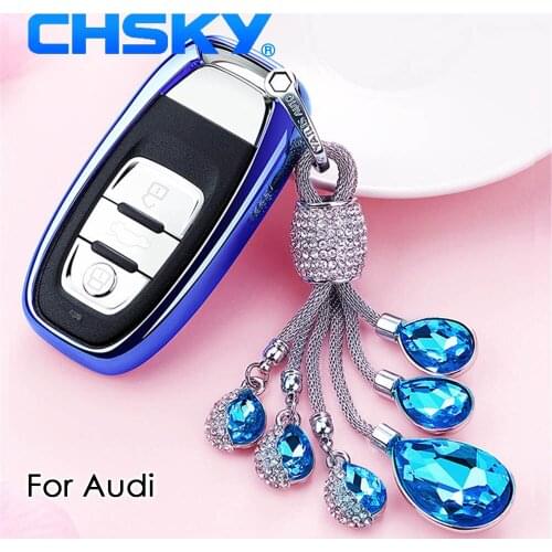 CHSKY TPU For Audi key cover Case For Audi A4 A5 A6 A7 Q5 Q7 S5 s6 Keyring Car key covers Shell keychain Car Styling accessories