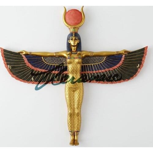 Ancient Egypt Creative Isis Goddess Figure 3D Wall Hanging Resin Crafts Home Decoration Egyptian Mythology Wall Decoration R4157