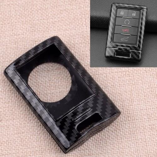Car Carbon Fiber Style Key Fob Cover Case Shell Fit For Cadillac ATS CTS DTS Escalade SRX STS XTS Chevrolet Corvette