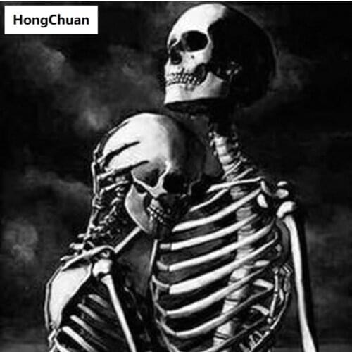 "Couple Skull" Quick Delivery 5D DIY Square/Round Diamond Painting Diamond Mosaic Cross Stitch Home Decoration Christmas Gift