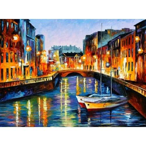 Painting for sale Colorful oil paintings Canvas evening river st. petersburg Modern Wall Art Home Decor High quality Handpainted