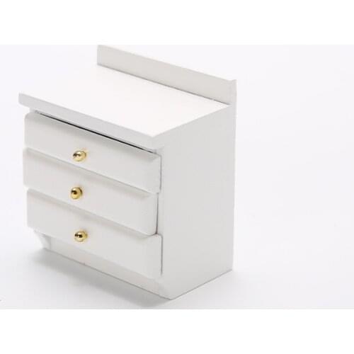 Dollhouse Bedside Cupboard 1/12 Bedroom Miniatures Nightstand Micro Furniture For Doll House Ornaments