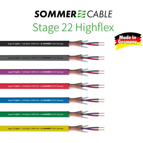Sommer Cable Microphone Cable Stage 22 Highflex 2x 0,22 mm² PVC 6,40 mm Block coverage rate 99