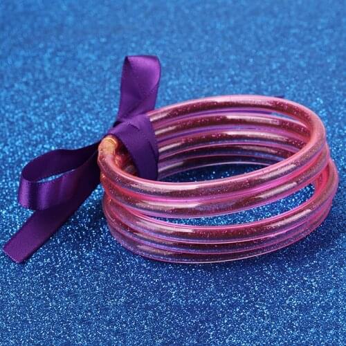 Adjustable Bracelet Bangle For Women Captivate Bar Slider Brilliant Silicone Pink Color Jewelry Pulseira Feminia