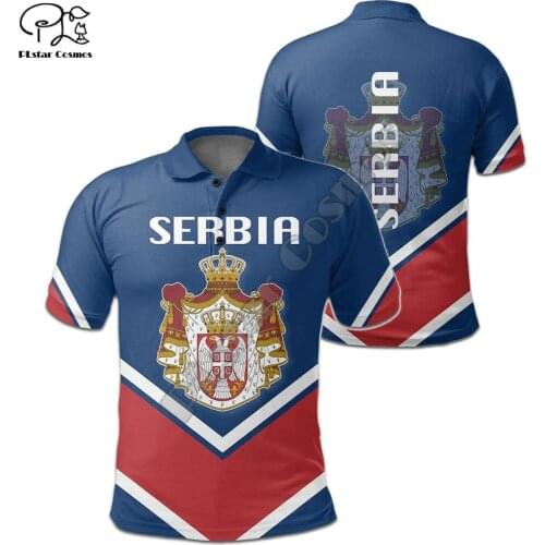 PLstar Cosmos Newest Fashion Serbia Symbol 3D Print Summer Men’s Polo Shirts Short-Sleeve Male Casual Wear Brand T-Shirt S5