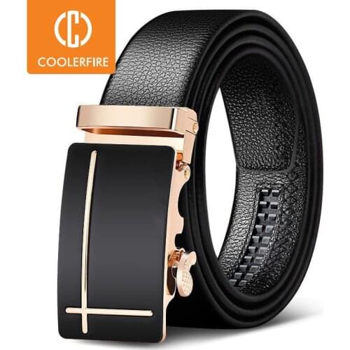Men Belts Automatic Buckle Belt Genune Leather High Quality Black Male Belts for Men Leather Strap Casual Buises for Jeans