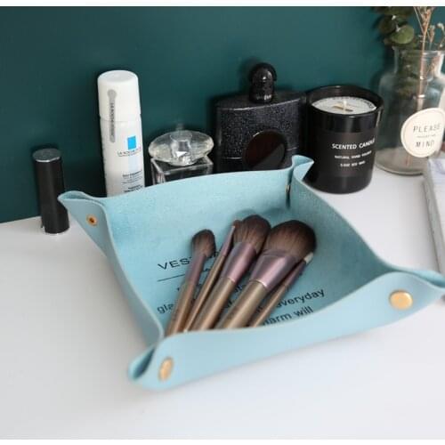 PU Leather Desktop Storage Basket Sundries Storage container Underwear Toy Cosmetic Book Organizer Retro jewelry organizer