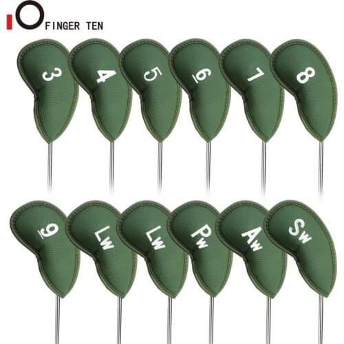 New 12 Pcs Thick Synthetic Leather Golf Iron Head Cover Set Headcover Fit All Brands Irons Clubs Drop Shipping