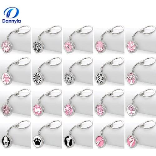 Wholesale And Retail 30mm Crystal Stainless Steel Aromatherapy Locket Keychain AB161-180-Y01
