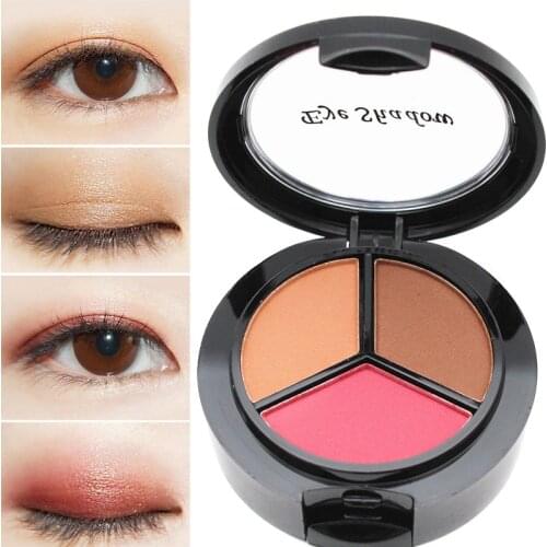 Eyeshadow Palette 3 Colors Long Lasting Beauty Cosmetic Makeup Gift for Women Eye Makeup Cosmetics Eyeshado Brush With Mirror