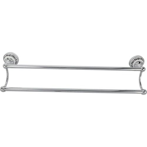 Stainless Steel Chrome Plated Blue And White Porcelain Towel Bar, Bathroom Accessory,2 Tier Wall Mount Towel Holder