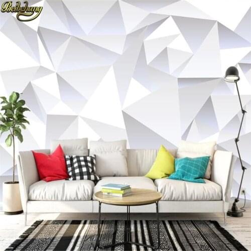 Beibehang custom photo wallpaper Modern minimalist triangle mosaic pattern TV sofa background w TV background wall paper mural