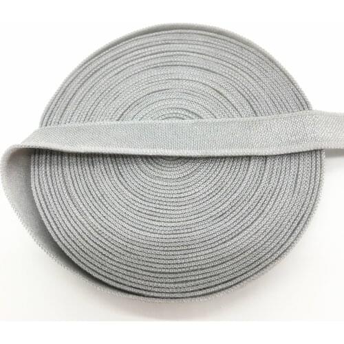 5Yards/lot 3/8" 10mm Gray Solid Shiny Satin Elastics Band Headband Bra Strap Dress Sewing Trim