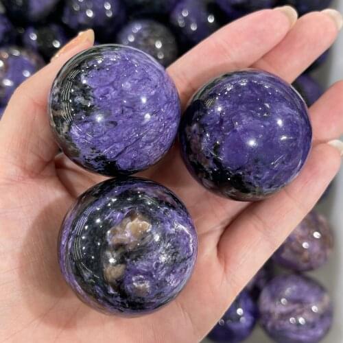 Natural Charoite Purple Dragon Crystal Ball Gemstone Home Decoration