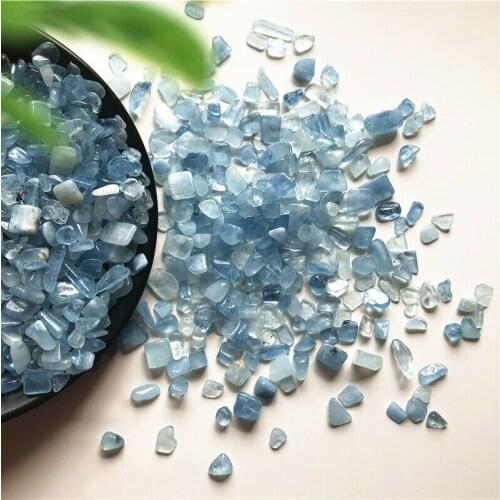 Drop Shipping 50g 7-9mm Natural Crystal Aquamarine Stone Tumbled Gemstone Healing Reiki Lucky Natural Stones and Crystals