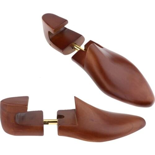 1 Pair Men Practical Flexible Shoe Shapers Former Stretcher Cedar Wood Shoe Trees Adjustable Shapers Collar Stays