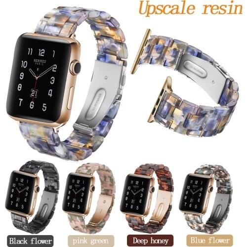 Suitable for Apple watch resin band 42mm 38mm suitable for Iwatch series 65432SE series blue ice ocean 40mm 44mm watch band