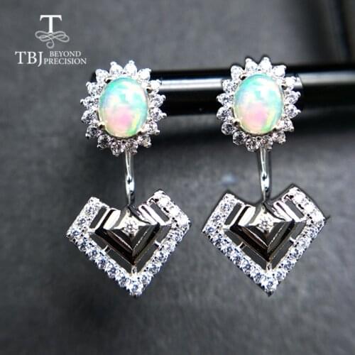 Natural Opal earring oval 5*6mm top quality real Ethiopia Gemstone Jewelry 925 sterling silver fine jewelry for girls