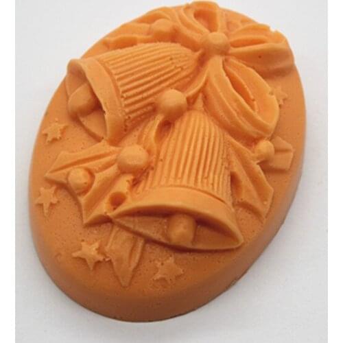 Silicone mold Xmas bell shape handmade soap mould DIY tools Fondant cake chocolate decoration mold clay craft mold