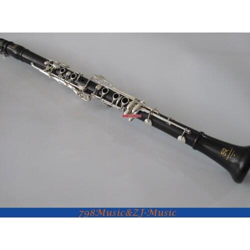 SR New Grenadilla Black Wooden Ebony A Clarinet With Mouthpiece Silver Plated Keys