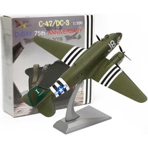 1/100 scale C47 Transport aircraft airfreighter conveyor plane military aircraft airplane model toy collection