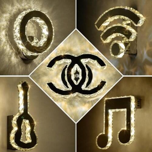 Vintage crystal luminaria light gooseneck glass ball mirror light aisle bedroom cabecero de cama home deco wall lamp