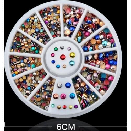 Factory Price~!!New Nail deconations, mix color 2mm,3mm ,6mm wheel nail jewelry