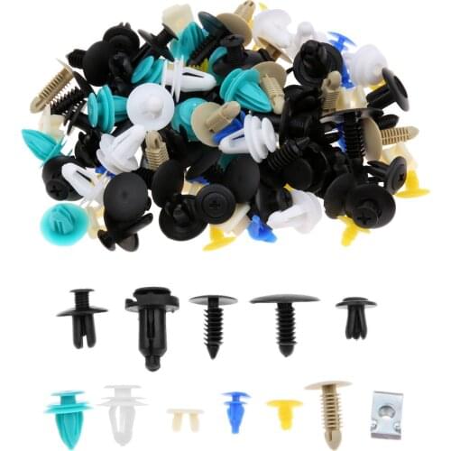 100Pcs 12 Kinds Car Door Trim Panel Clips Fasteners Mixed Auto Bumper Rivet Retainer Push Engine Cover Fender Fastener Clips