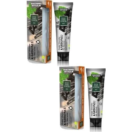 Est Natural Bamboo Activated Carbon Toothpaste 75ml + TOOTH Brush (2 Pcs) Turkey Shipping